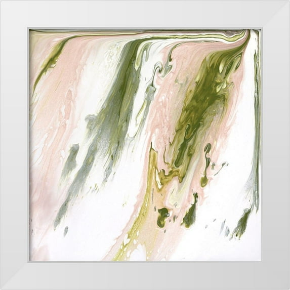 Wang, Melissa 15x15 White Modern Wood Framed Museum Art Print Titled - Lime Shimmer II