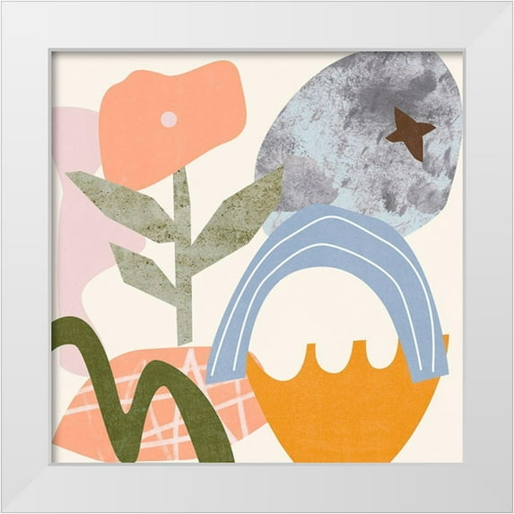 Wang, Melissa 15x15 White Modern Wood Framed Museum Art Print Titled - Lunar Flower I