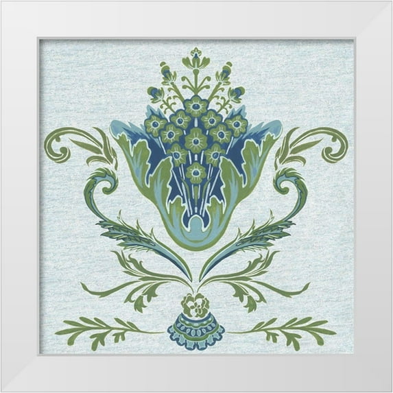 Wang, Melissa 15x15 White Modern Wood Framed Museum Art Print Titled - Serene Chintz I