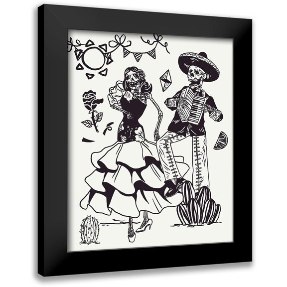 Wang, Melissa 15x18 Black Modern Framed Museum Art Print Titled - Day of the Dead Parade III