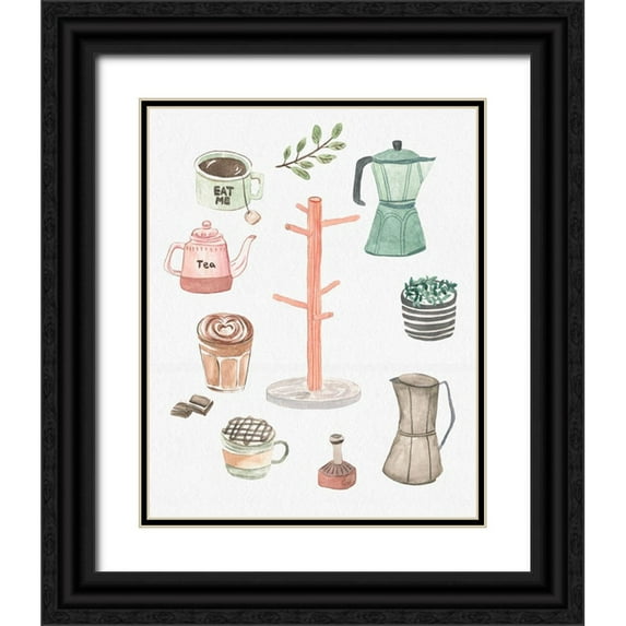 Wang, Melissa 15x18 Black Ornate Wood Framed with Double Matting Museum Art Print Titled - Beverage Tree II