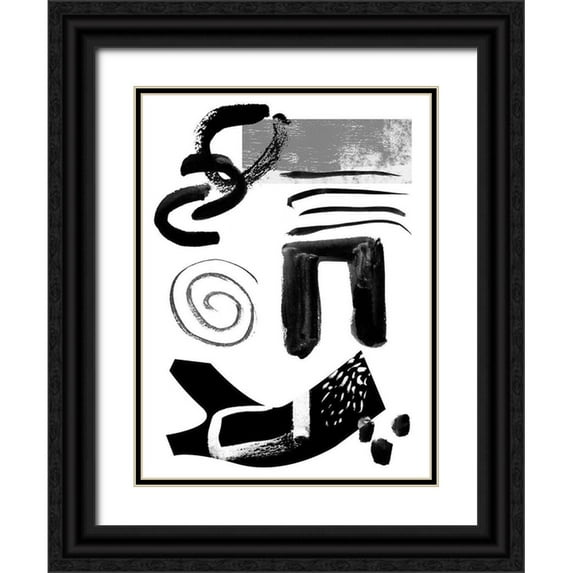Wang, Melissa 15x18 Black Ornate Wood Framed with Double Matting Museum Art Print Titled - Memory Impressions IV