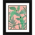 thumbnail image 1 of Wang, Melissa 15x18 Black Ornate Wood Framed with Double Matting Museum Art Print Titled - Pink and Green Birds of Paradise I, 1 of 4