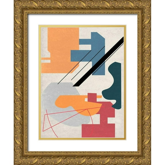 Wang, Melissa 15x18 Gold Ornate Wood Framed with Double Matting Museum Art Print Titled - Celestial Planets IV