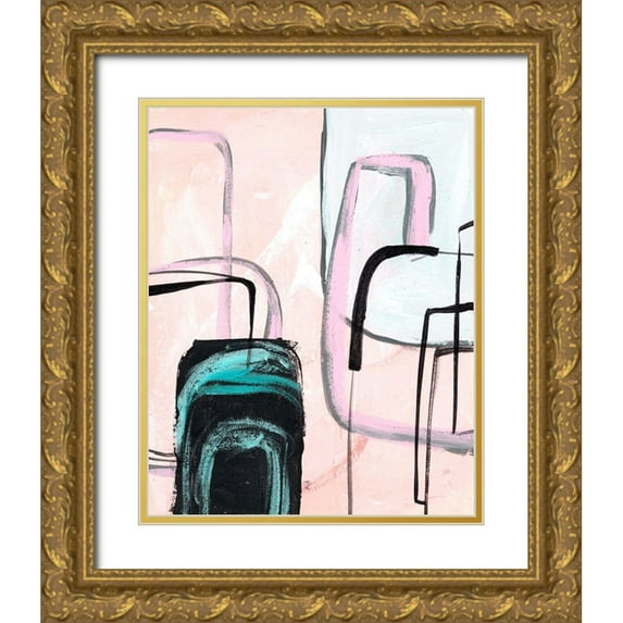 Wang, Melissa 15x18 Gold Ornate Wood Framed with Double Matting Museum Art Print Titled - Lumiere Rose II