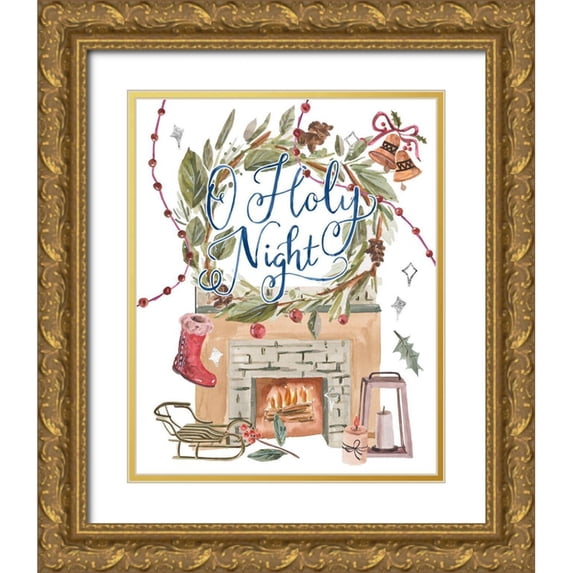 Wang, Melissa 15x18 Gold Ornate Wood Framed with Double Matting Museum Art Print Titled - O Holy Night II