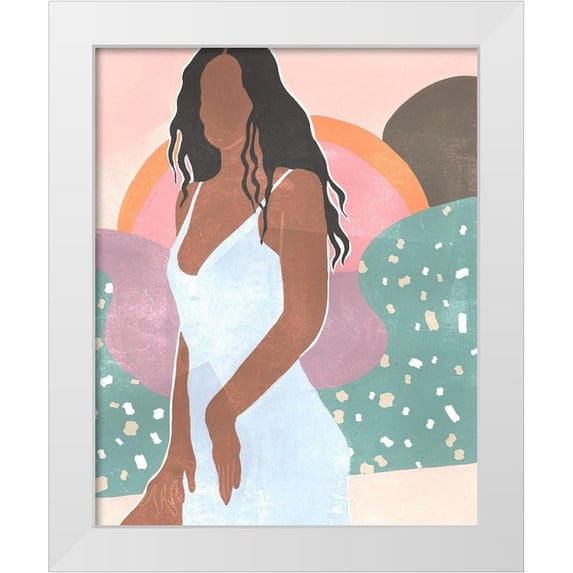 Wang, Melissa 15x18 White Modern Wood Framed Museum Art Print Titled - Curly Lady I