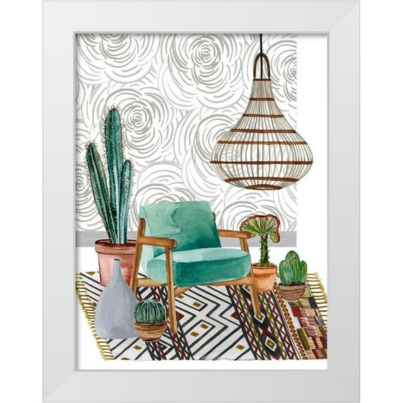 Wang, Melissa 15x18 White Modern Wood Framed Museum Art Print Titled - Desert Weavers III