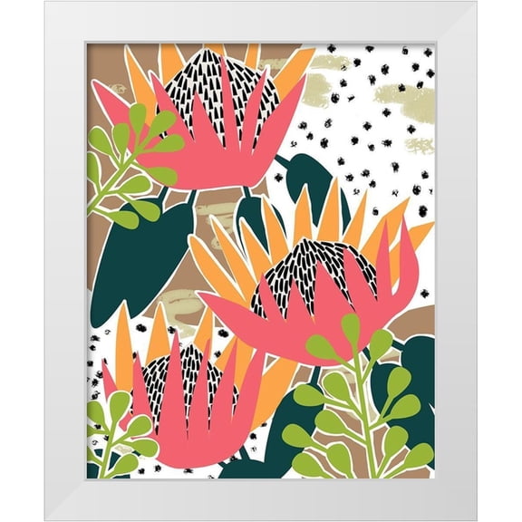 Wang, Melissa 15x18 White Modern Wood Framed Museum Art Print Titled - King Protea II