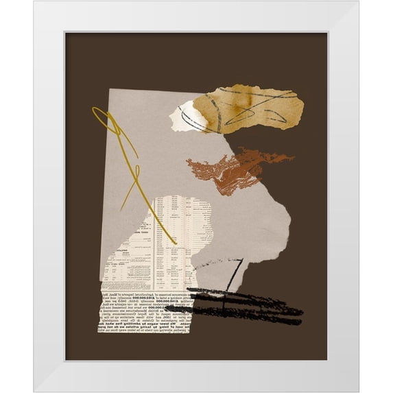 Wang, Melissa 15x18 White Modern Wood Framed Museum Art Print Titled - Paper Collage IV