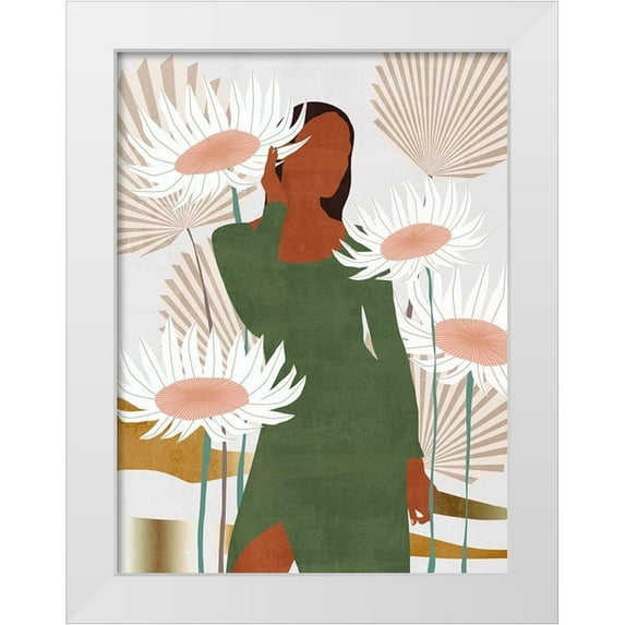 Wang, Melissa 15x18 White Modern Wood Framed Museum Art Print Titled - Sun Kissed Woman IV
