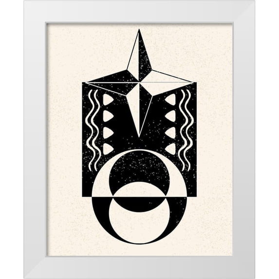 Wang, Melissa 15x18 White Modern Wood Framed Museum Art Print Titled - White Moon VI
