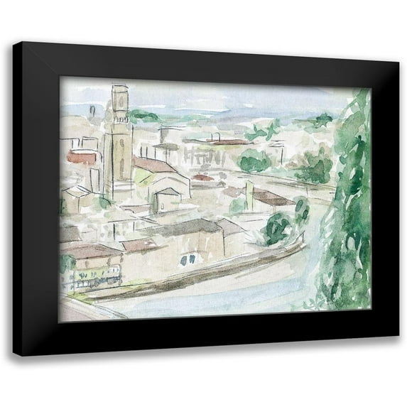Wang, Melissa 18x15 Black Modern Framed Museum Art Print Titled - City on the River II