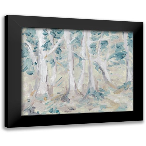 Wang, Melissa 18x15 Black Modern Framed Museum Art Print Titled - Misty Autumn Forest I