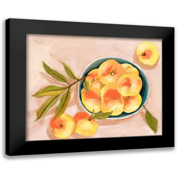 Wang, Melissa 18x15 Black Modern Framed Museum Art Print Titled - Saturn Peaches II