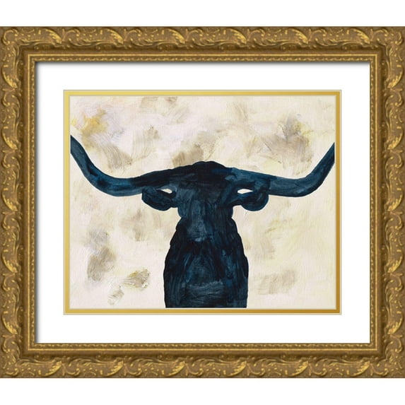 Wang, Melissa 18x15 Gold Ornate Wood Framed with Double Matting Museum Art Print Titled - Blue Shadow I
