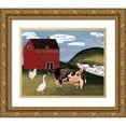 thumbnail image 1 of Wang, Melissa 18x15 Gold Ornate Wood Framed with Double Matting Museum Art Print Titled - Red Cottage I, 1 of 4