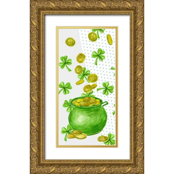 Wang, Melissa 18x32 Gold Ornate Wood Framed with Double Matting Museum Art Print Titled - St. Patricks Day Collection B