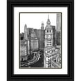 thumbnail image 1 of Wang, Melissa 19x24 Black Ornate Wood Framed with Double Matting Museum Art Print Titled - BandW Us Cityscape-Chicago, 1 of 4