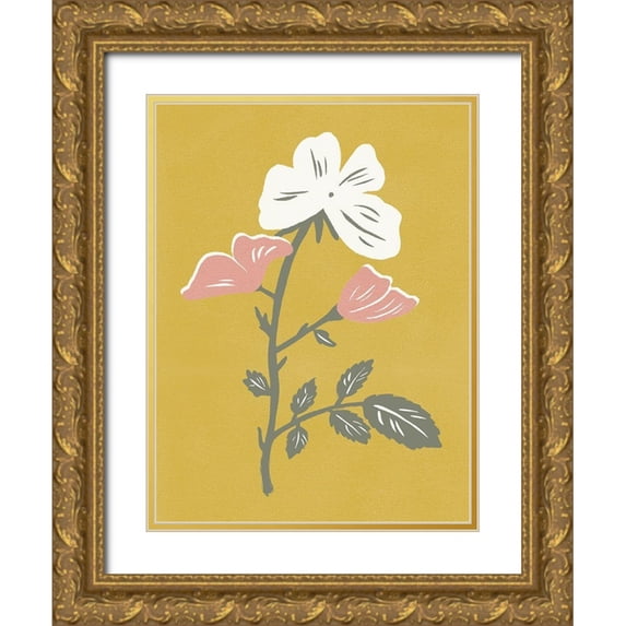 Wang, Melissa 19x24 Gold Ornate Wood Framed with Double Matting Museum Art Print Titled - Blossom Bud I