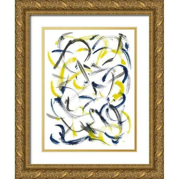 Wang, Melissa 19x24 Gold Ornate Wood Framed with Double Matting Museum Art Print Titled - The Appearance of Wind I