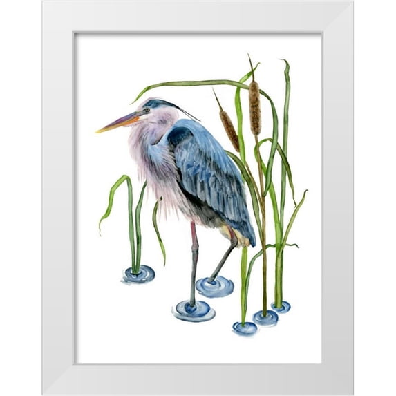 Wang, Melissa 19x24 White Modern Wood Framed Museum Art Print Titled - At the Pond I