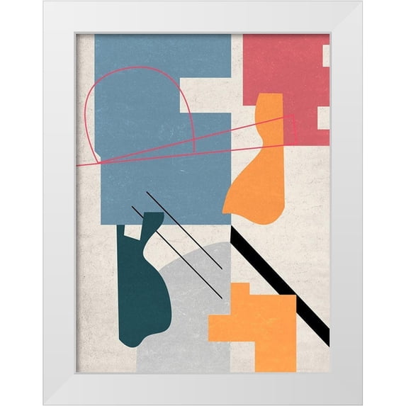 Wang, Melissa 19x24 White Modern Wood Framed Museum Art Print Titled - Celestial Planets III