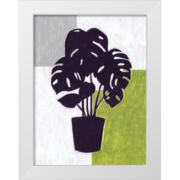 Wang, Melissa 19x24 White Modern Wood Framed Museum Art Print Titled - Green Plantling II