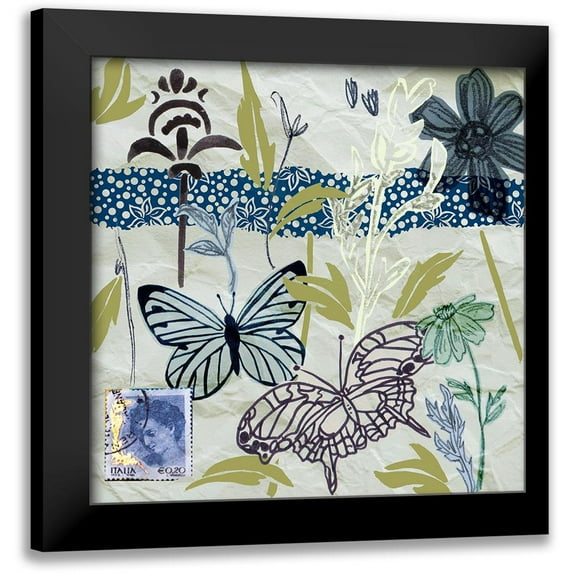 Wang, Melissa 20x20 Black Modern Framed Museum Art Print Titled - Fragile Wings V