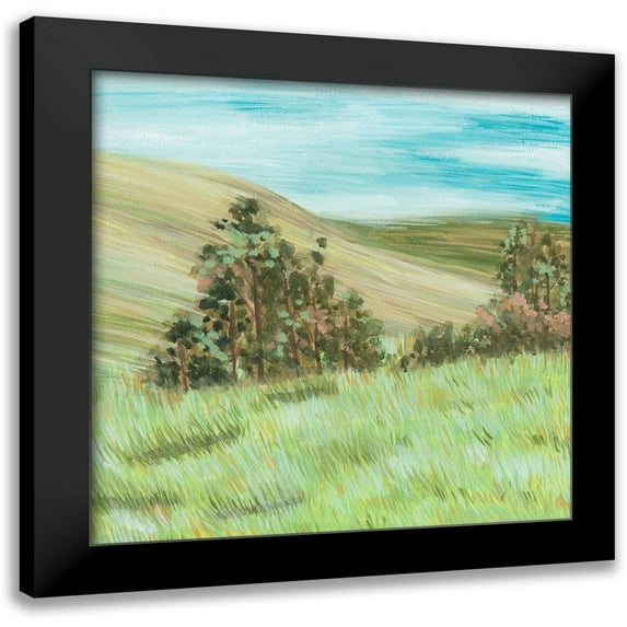 Wang, Melissa 20x20 Black Modern Framed Museum Art Print Titled - Hill Lines IV