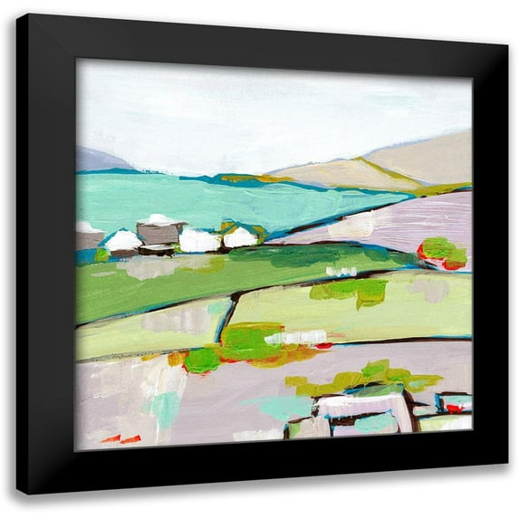 Wang, Melissa 20x20 Black Modern Framed Museum Art Print Titled - Mountain Village II