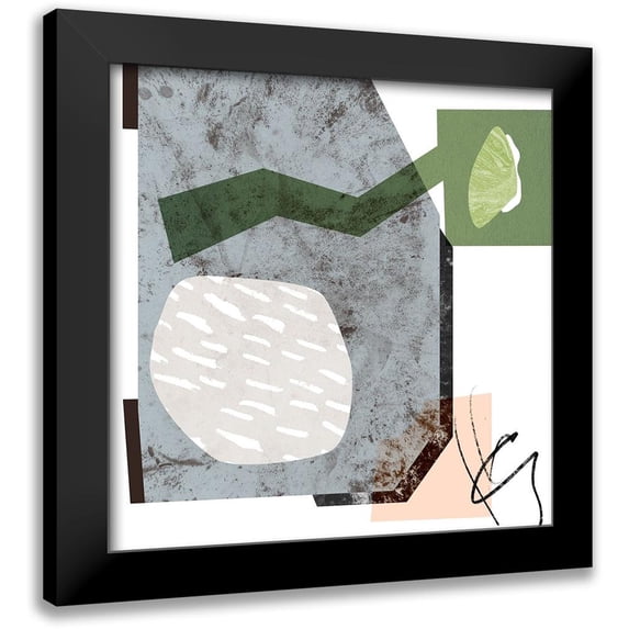 Wang, Melissa 20x20 Black Modern Framed Museum Art Print Titled - Ocean Stones I