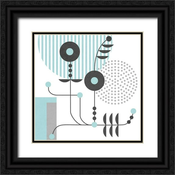 Wang, Melissa 20x20 Black Ornate Wood Framed with Double Matting Museum Art Print Titled - Disco VIII