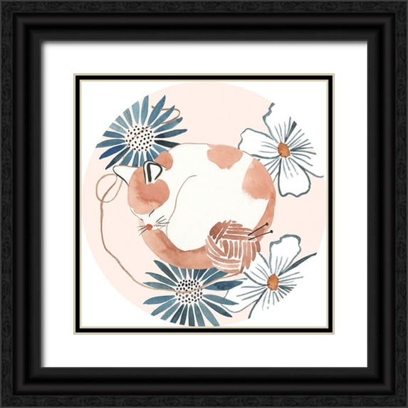 Wang, Melissa 20x20 Black Ornate Wood Framed with Double Matting Museum Art Print Titled - Sleep to Dream Collection C