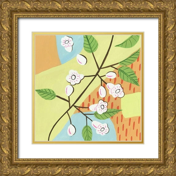 Wang, Melissa 20x20 Gold Ornate Wood Framed with Double Matting Museum Art Print Titled - Early Summer Memory II