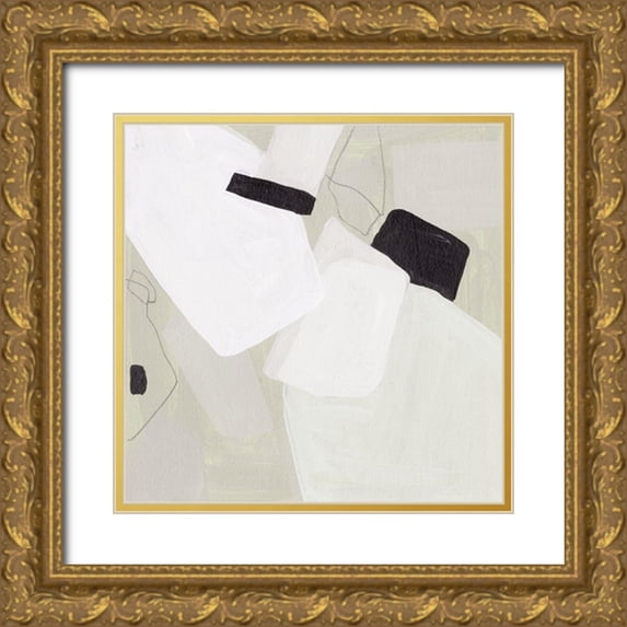 Wang, Melissa 20x20 Gold Ornate Wood Framed with Double Matting Museum Art Print Titled - Foggy Mountains IV