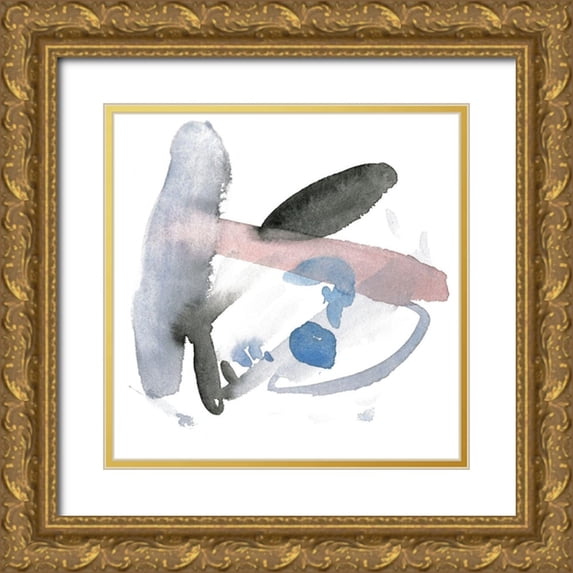 Wang, Melissa 20x20 Gold Ornate Wood Framed with Double Matting Museum Art Print Titled - Snow Storm IV