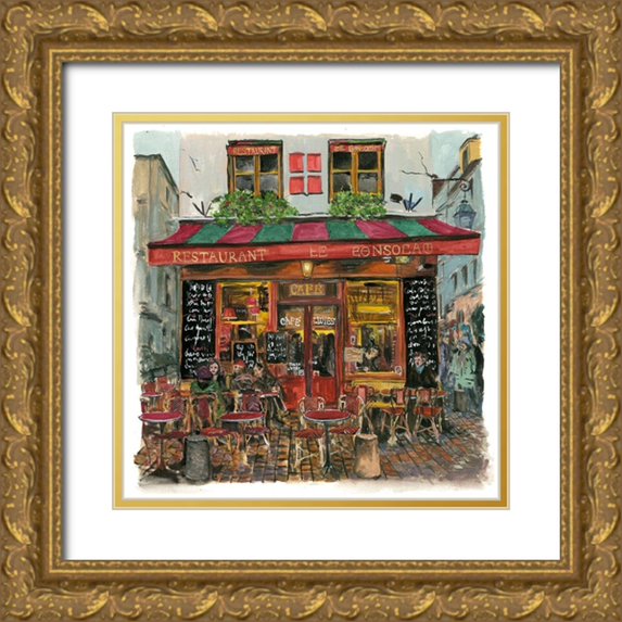 Wang, Melissa 20x20 Gold Ornate Wood Framed with Double Matting Museum Art Print Titled - Spot I