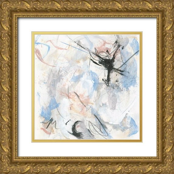 Wang, Melissa 20x20 Gold Ornate Wood Framed with Double Matting Museum Art Print Titled - Surge IV
