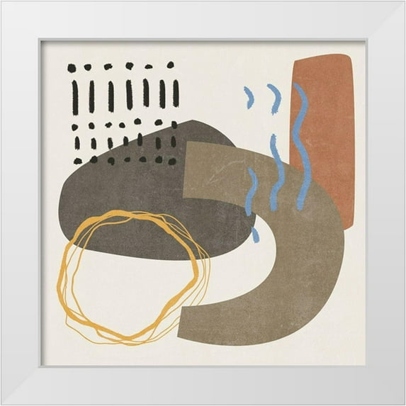 Wang, Melissa 20x20 White Modern Wood Framed Museum Art Print Titled - Blue Stream IV