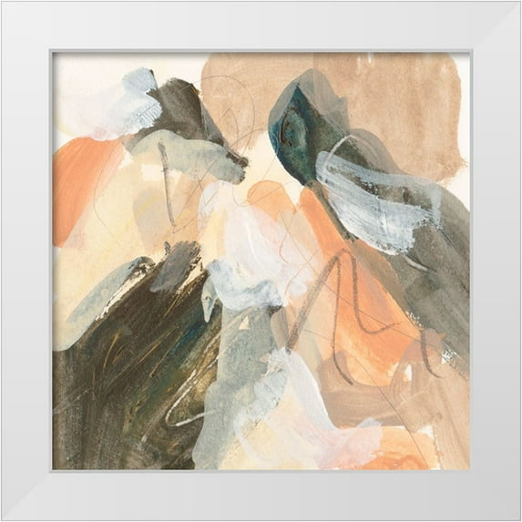 Wang, Melissa 20x20 White Modern Wood Framed Museum Art Print Titled - Dawn Swirl V
