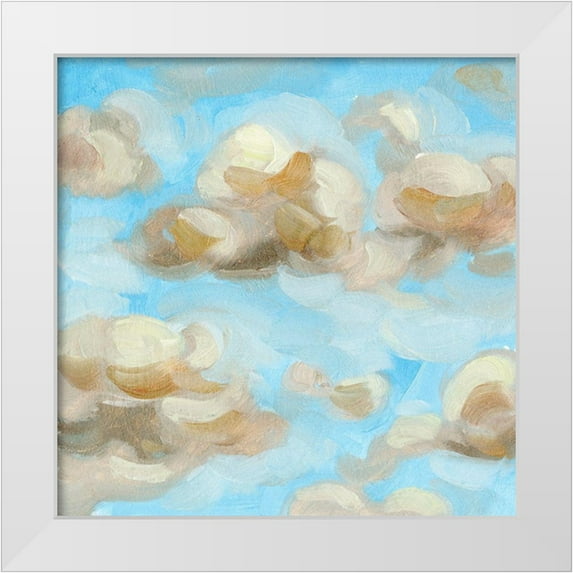 Wang, Melissa 20x20 White Modern Wood Framed Museum Art Print Titled - Floating Clouds II