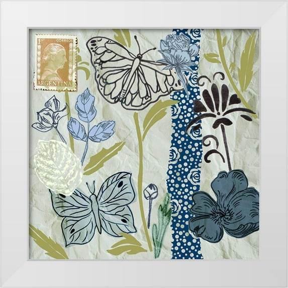 Wang, Melissa 20x20 White Modern Wood Framed Museum Art Print Titled - Fragile Wings VIII