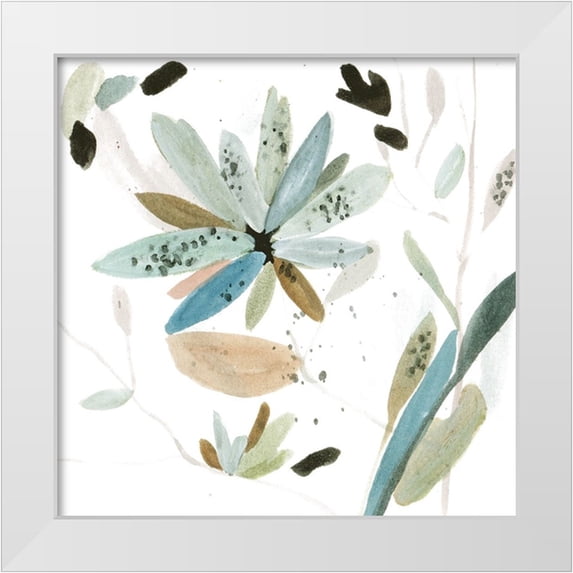 Wang, Melissa 20x20 White Modern Wood Framed Museum Art Print Titled - Minty Garden I