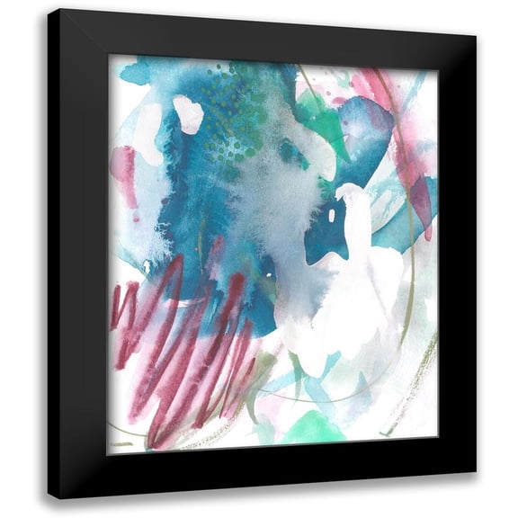 Wang, Melissa 20x24 Black Modern Framed Museum Art Print Titled - Magenta Wave Form II