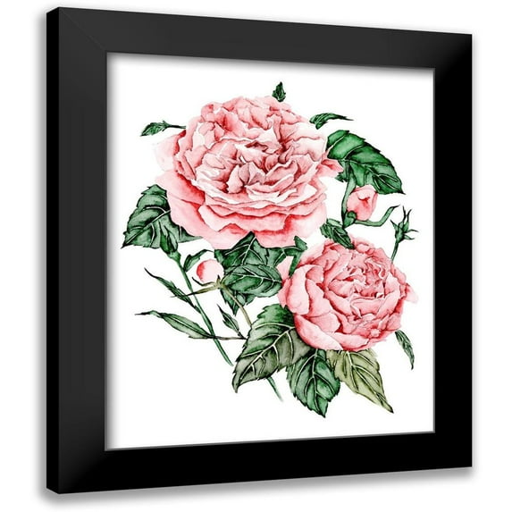 Wang, Melissa 20x24 Black Modern Framed Museum Art Print Titled - Roses are Red I