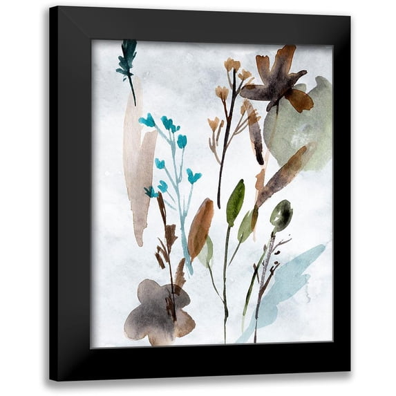 Wang, Melissa 20x24 Black Modern Framed Museum Art Print Titled - Watercolor Wildflowers III