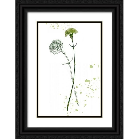 Wang, Melissa 23x32 Black Ornate Wood Framed with Double Matting Museum Art Print Titled - Botany Flower III