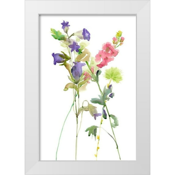 Wang, Melissa 23x32 White Modern Wood Framed Museum Art Print Titled - Watercolor Floral Study IV