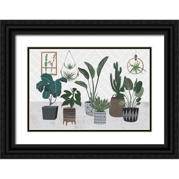 Wang, Melissa 24x17 Black Ornate Wood Framed with Double Matting Museum Art Print Titled - Family Portrait IV